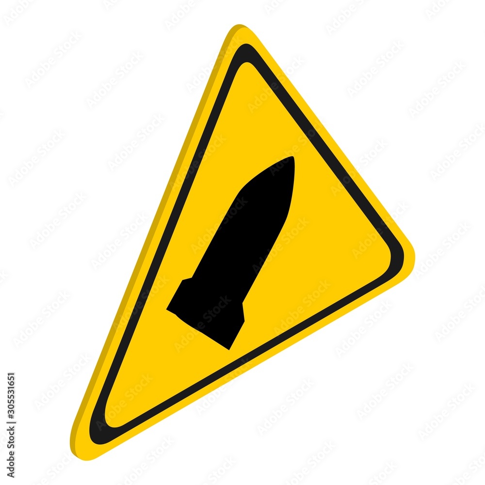 Poster mortar shell icon. isometric illustration of mortar shell vector icon for web