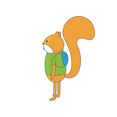 Squirrel. Cartoon character. Vector illustration.