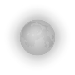 Black and white moon. Nightlight. Vector illustration.