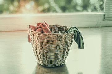 basket on a table