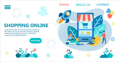 Online shopping concept, online store, purchase and order goods online