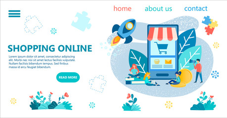 Obraz premium Online shopping concept, online store, purchase and order goods online