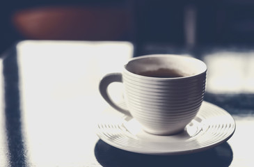 Coffee  on old wooden desk