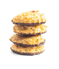 Coconut cookies with chocolate.