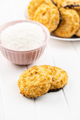 Coconut cookies with chocolate.