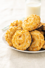 Coconut cookies with chocolate.
