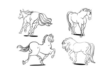 Cartoon style horse collection.