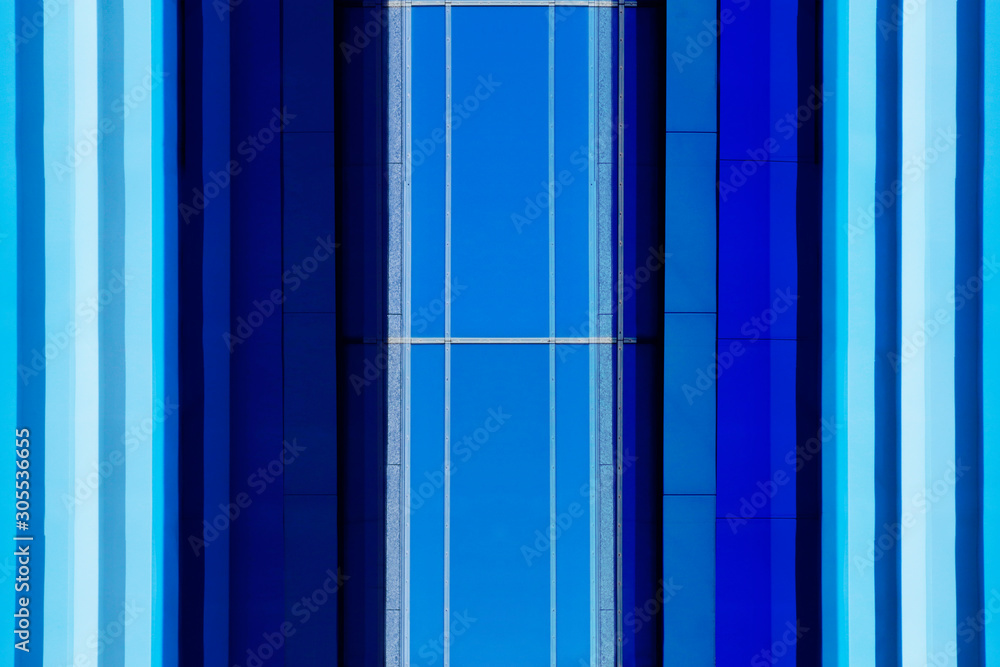 Poster collage photo of glass and aluminum structure. abstract modern architecture of an office building wi