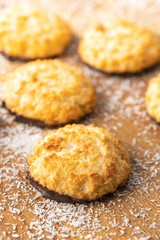 Coconut cookies with chocolate.