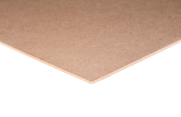 construction wood polished plywood insulated on white background for building constraction or repair