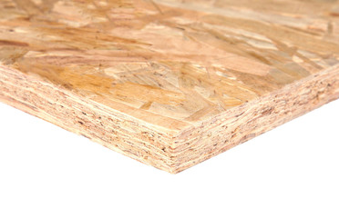 construction wood polished plywood insulated on white background for building constraction or repair