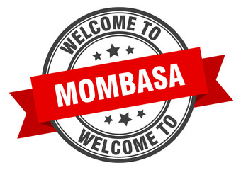 Fototapeta premium Mombasa stamp. welcome to Mombasa red sign