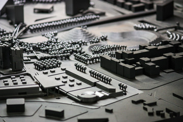 concept model of urban architecture in metal exhibited at the Venice Biennale in 2010, Italy