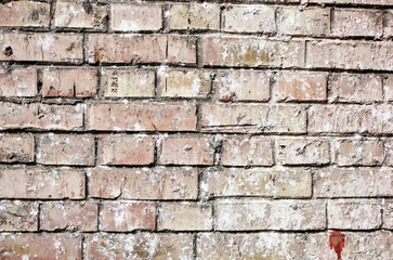 Texture, brick, wall, it can be used as a background . Brick texture with scratches and cracks