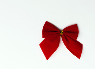 red bow on white background