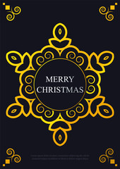 Christmas greeting card, poster, flyer design. Vector illustration.