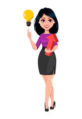 Young beautiful business woman with dark hair