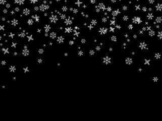 Snowflakes falling from the sky