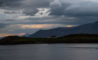 Sunset in Reykjavik, iceland