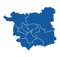 Outline blue map of Leeds