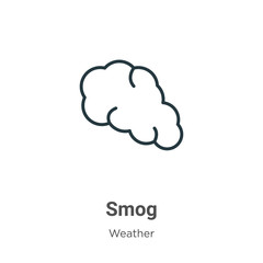Smog outline vector icon. Thin line black smog icon, flat vector simple element illustration from editable weather concept isolated on white background