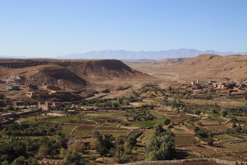 This panoramic view from the top of Ksar Ait Ben Haddou. Morocco