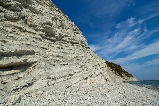 Paleo-geological site. The White Rocks in Byala are the fourth place in the world to provide evidence of a giant space cataclysm. Black sea,Bulgaria.