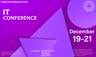 Conference design template. Colorful cover. Vector