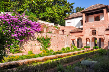 Generalife gardens in Alhambra complex, Granada, Spain