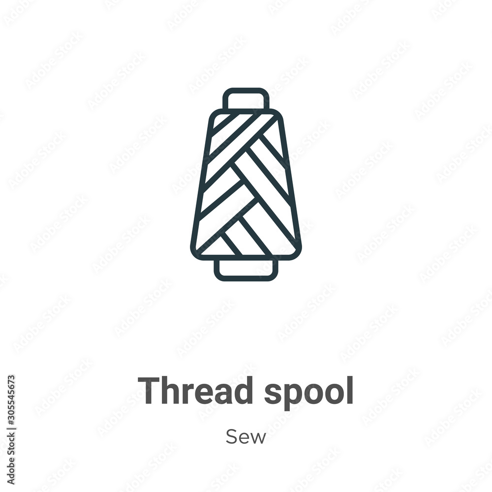Poster thread spool outline vector icon. thin line black thread spool icon, flat vector simple element illu