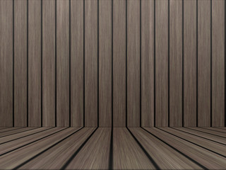 Wood texture background pattern. Dark hardwood planks surface of wooden board floor wall fence. Abstract timber decorative illustration.