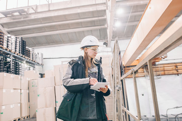 Pretty young woman in helmet
