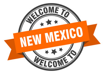 Obraz premium New Mexico stamp. welcome to New Mexico orange sign