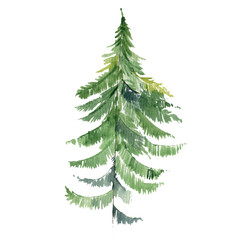 Vintage Christmas card with tree. Christmas card white, winter, year