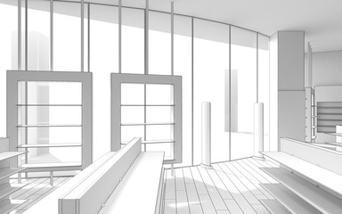 Obraz premium shopping mall, interior visualization, 3D illustration