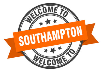 Obraz premium Southampton stamp. welcome to Southampton orange sign