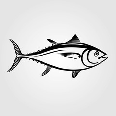 Tuna fish icon isolated on white background. Vector illustration
