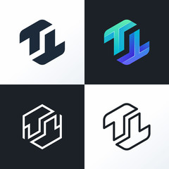 colorful technology logo design ready to use