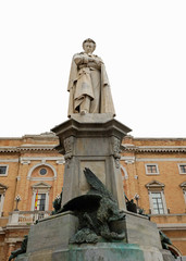 Recanati, MC, Italy - November 2, 19: Giacomo Leopardi a major i