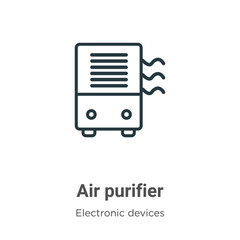 Air purifier outline vector icon. Thin line black air purifier icon, flat vector simple element illustration from editable electronic devices concept isolated on white background