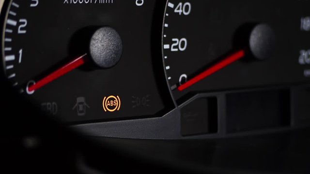 ABS warning light in car dashboard