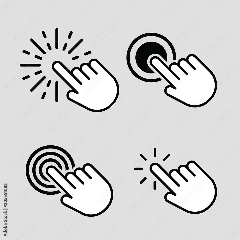 Poster touch vector icons set. illustration isolated for graphic and web design.