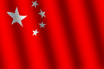 Illustration of a waving flag of the China