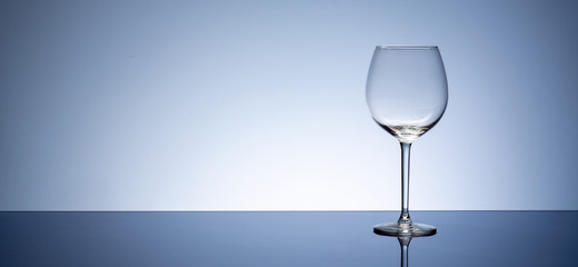simple Empty clear wine glass on table
