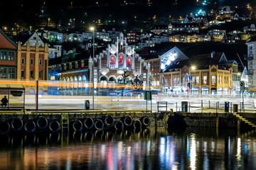 Night life at Bergen, Norway