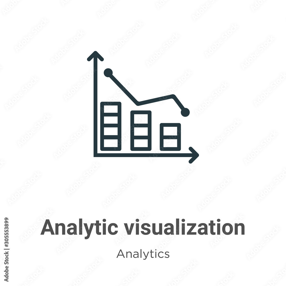 Poster analytic visualization outline vector icon. thin line black analytic visualization icon, flat vector
