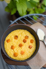 Millet Porridge with Roasted Pumpkin. Cozy Breakfast