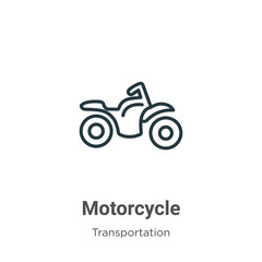 Motorcycle outline vector icon. Thin line black motorcycle icon, flat vector simple element illustration from editable transportation concept isolated on white background