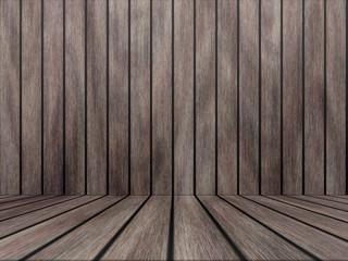 Wood texture background pattern. Dark hardwood planks surface of wooden board floor wall fence. Abstract timber decorative illustration.