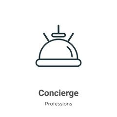 Concierge outline vector icon. Thin line black concierge icon, flat vector simple element illustration from editable professions concept isolated on white background